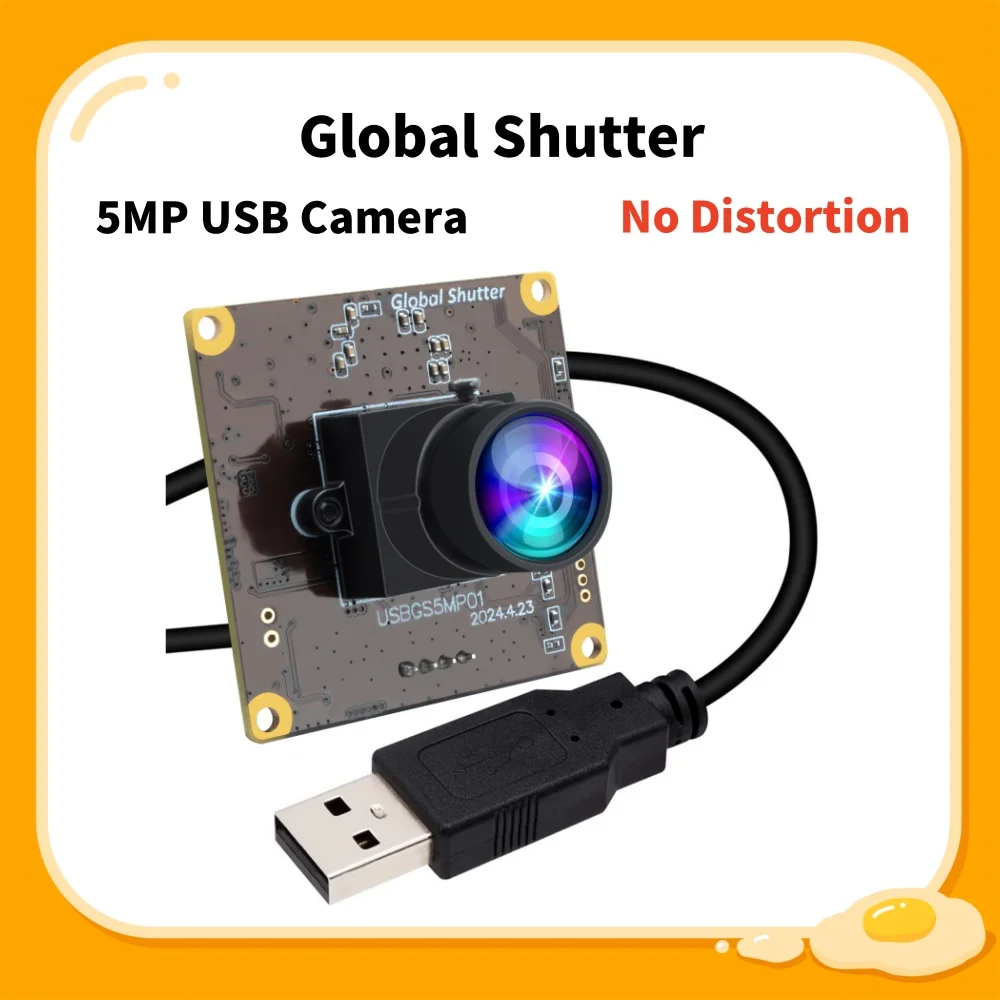 

SVPRO Global Shutter USB Camera Module Wide Angle USB Camera High Speed 50fps 5MP HD Webcam No Distortion Lightburn Camera