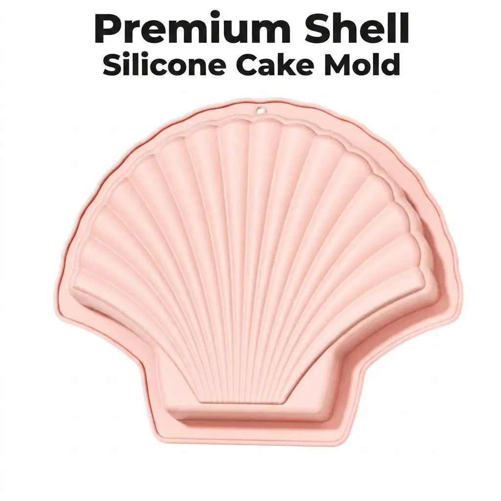 Large Scallop Shell Silicone Mold 3D Sea Shell Cake Pan DIY Bakeware Mousse Bread Moulds Kitchen Baking Accessories Supplies