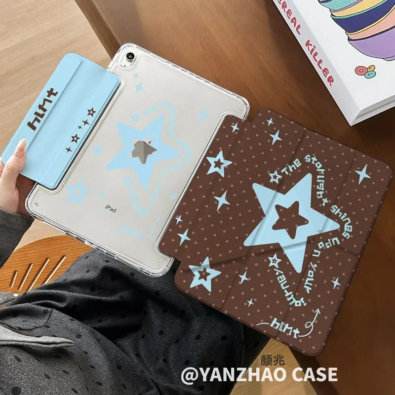 

Чехол для планшета в стиле ретро Y2K Star Polka Dot для iPad Pro 11, 12.9, 13, M2, M4, M3, M5, 8.3, 9.7, 10.2, 5/6/7/8/9/10/11-го поколения, Air 4, 5, 6, 7