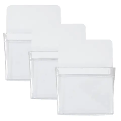 자석 보관 거치대 PVC 냉장고 측면 자석 거치대 걸이 바구니 보관 포켓, 주방 욕실 정리함 선반, 3 개