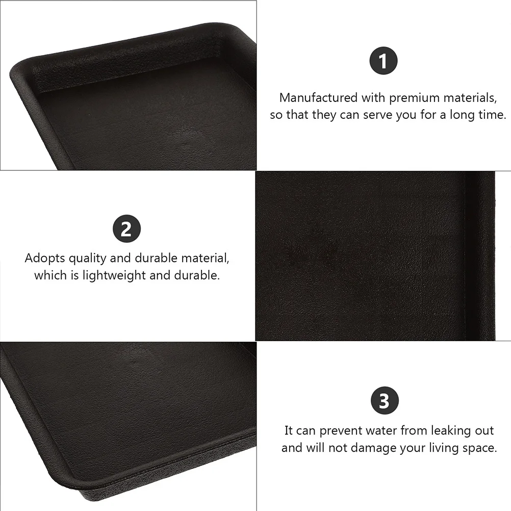 

4Pcs Resin Plastic Plant Saucers Rectangular Flower Pot Bases Water Trays for Home Garden Balcony Flowerpot Holders