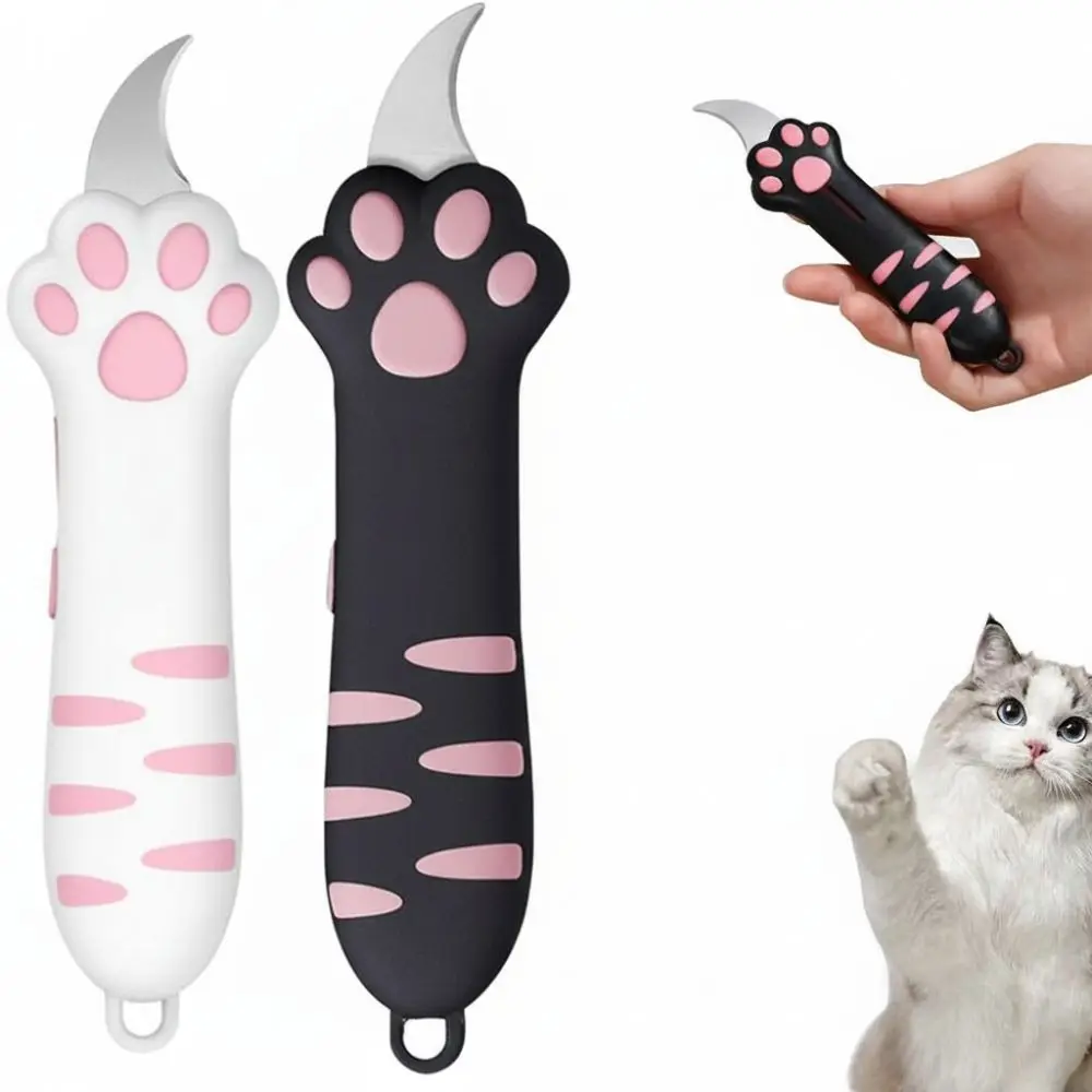 Cortador de Cajas con Diseño de Pata de Gato, de Plástico, para la Escuela y Oficina, Retráctil, para Abrir Cajas