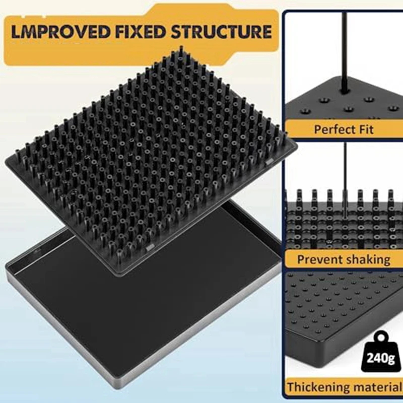 Model Painting Stand Base (19 x 14 Holes) and 27PCS Alligator Clip Sticks Set Modeling Tools for Airbrush Spra-A50M