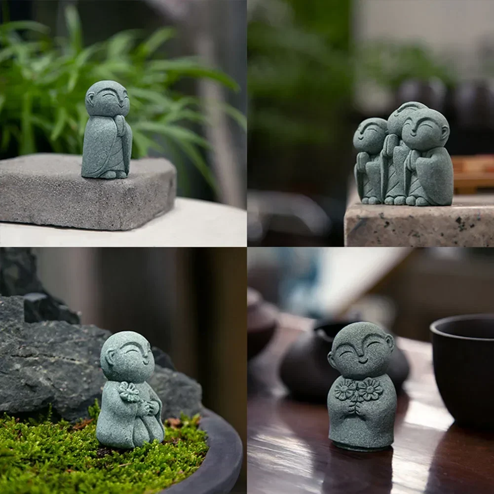 Gartenornament, Buddha-Statue, Buddhismus-Figuren, Miniatur-Mönchsstatue, vielseitig einsetzbar, 1 Set, spirituell aus China und Zen