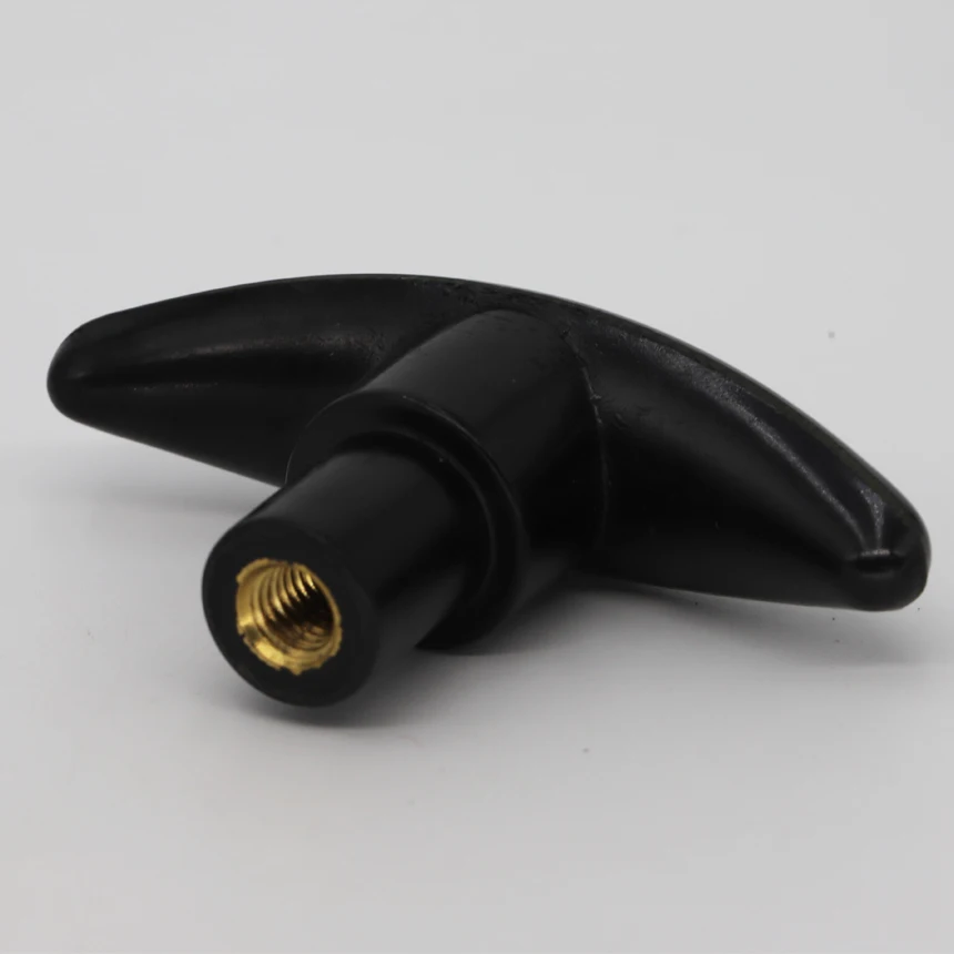 M8 M10 Female Thread 90mm T Head Diameter Screw On Bakelite Brass Adjustable Tighten Wing Grip Handle Clamping Knob Thumb Nut