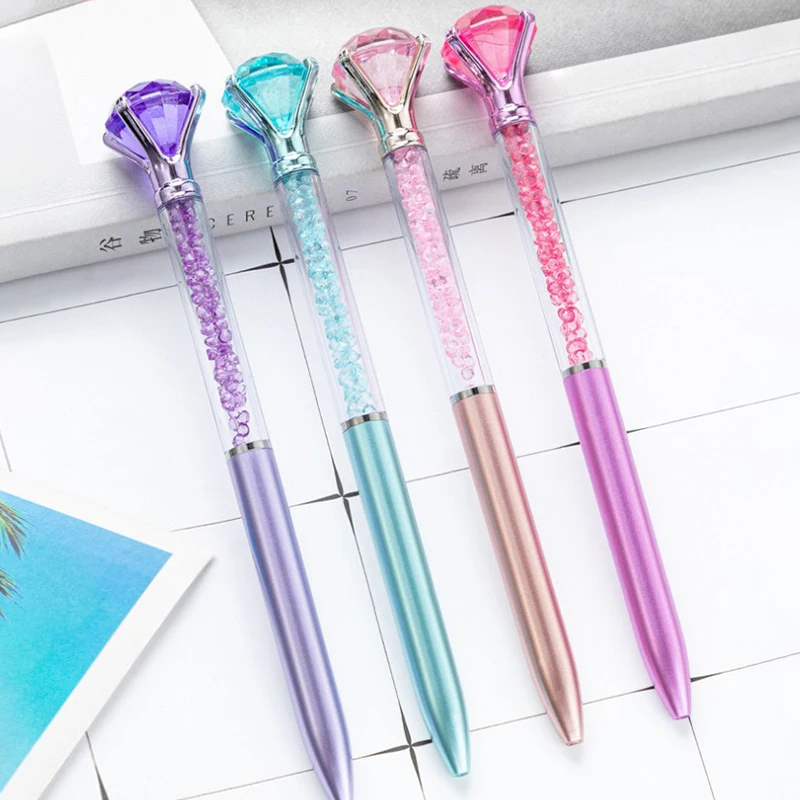 Fashion Shiny Large Diamond Gel Pens Creative Exquisite Ballpoint Pen School Office Writing Tools Student Stationery Gifts