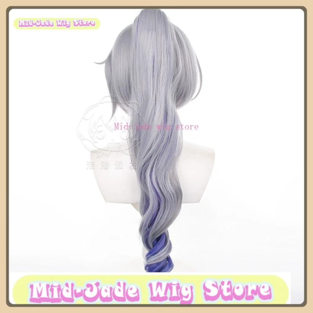 منتصف اليشم شعر مستعار مخزن هونكاي: ستار السكك الحديدية الفضة الذئب شعر مستعار تأثيري أنيمي لعبة لعب الأدوار زي هالوين زي الدعائم الاصطناعية #2