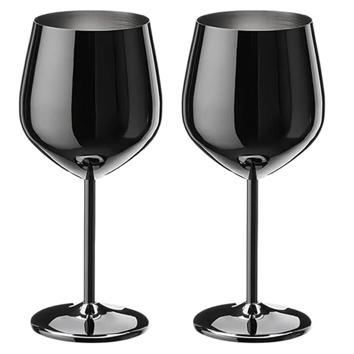500ml Stainless Steel Wine Glass Goblet 304 Black Color, Metal Cup for Red Wine Champagne Bar Party