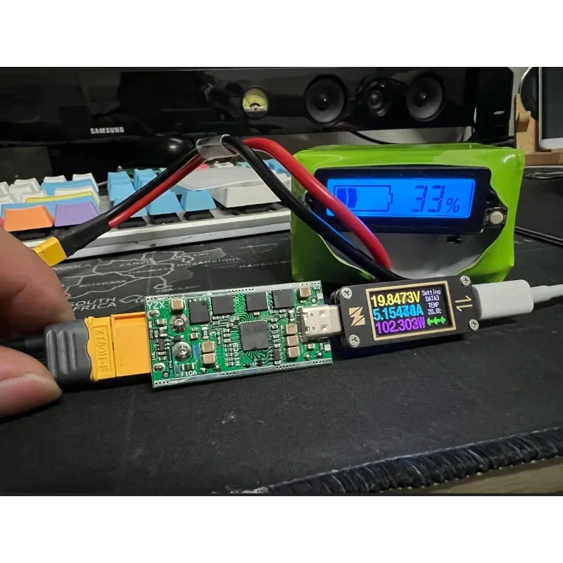 PD3.0 100W Bidirectional Fast Charging Module IP2368 3S 4S Lithium Battery Charging Board Li-ion BMS charger XT60 to USB-C DC