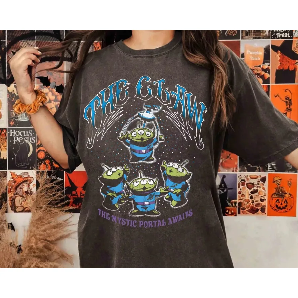 ريترو توي ستوري الأجانب المخلب قميص البيتزا كوكب البوابة الصوفي تنتظر ديزني بيكسار مهرجان 2025 المرأة الرجال القطن تي شيرت #1