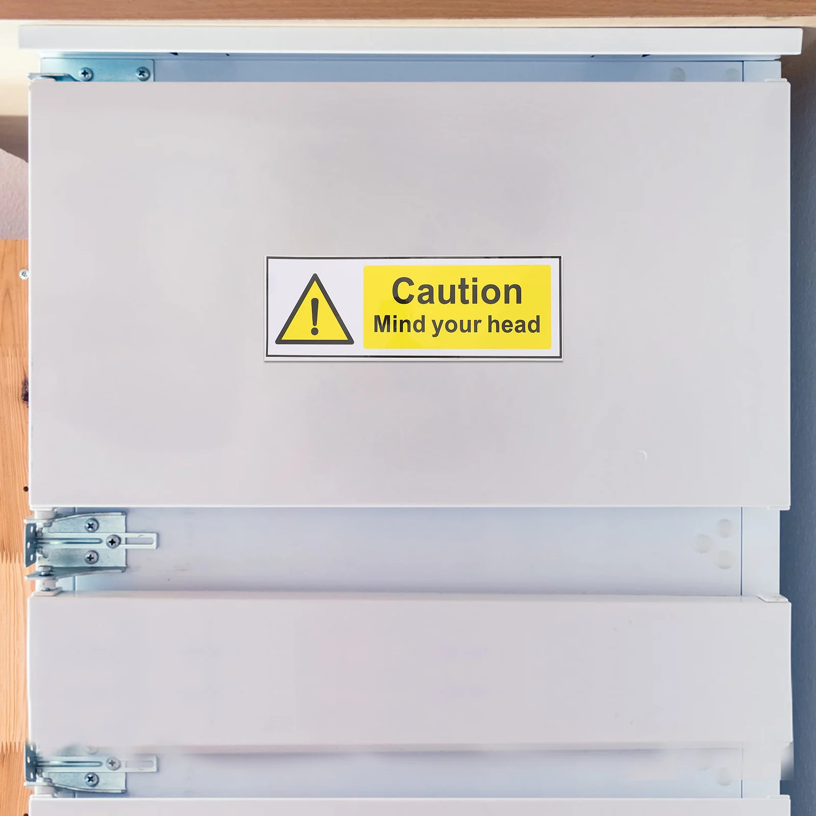 2 Sheets Safety Warning Signs Hearing Protection Label Sticker Watch Your Head Stickers Caution Mind Pp Synthetic Paper Decal