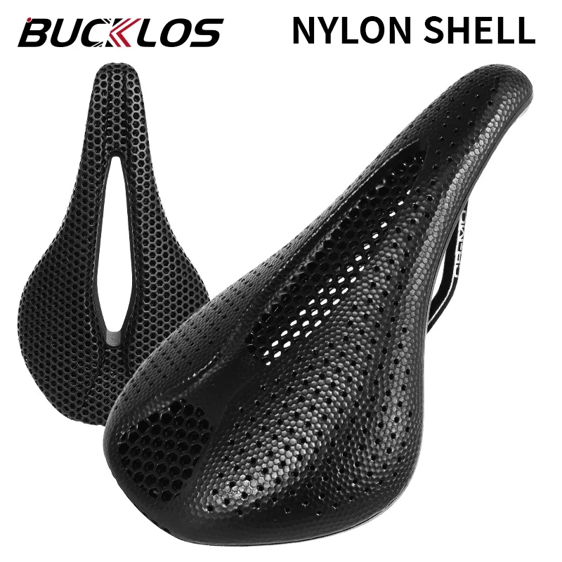 AliExpress BUCKLOS Carbon 3D Printed Saddle 143mm 155mm Racing Bike Seat Breathable Road Bicycle Saddle Nylon