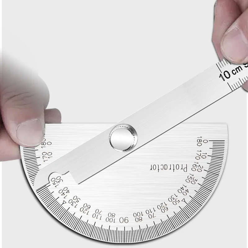 180 Degree Adjustable Protractor Metal Angle Gauge Round Head Finder Goniometer Tools Rotary Caliper Measuring Ruler 100/150mm