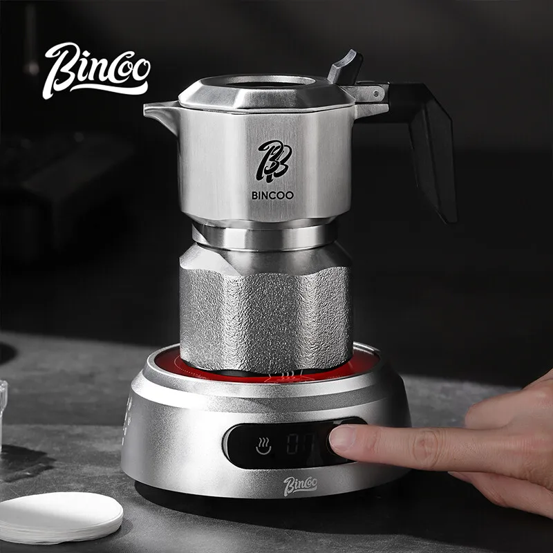 Bincoo Ba Van Stainless Steel Mocha Espresso Latte Stovetop Coffee Maker Filter Mocha Coffee Pot Kitchen Teapot for Ground Coffe