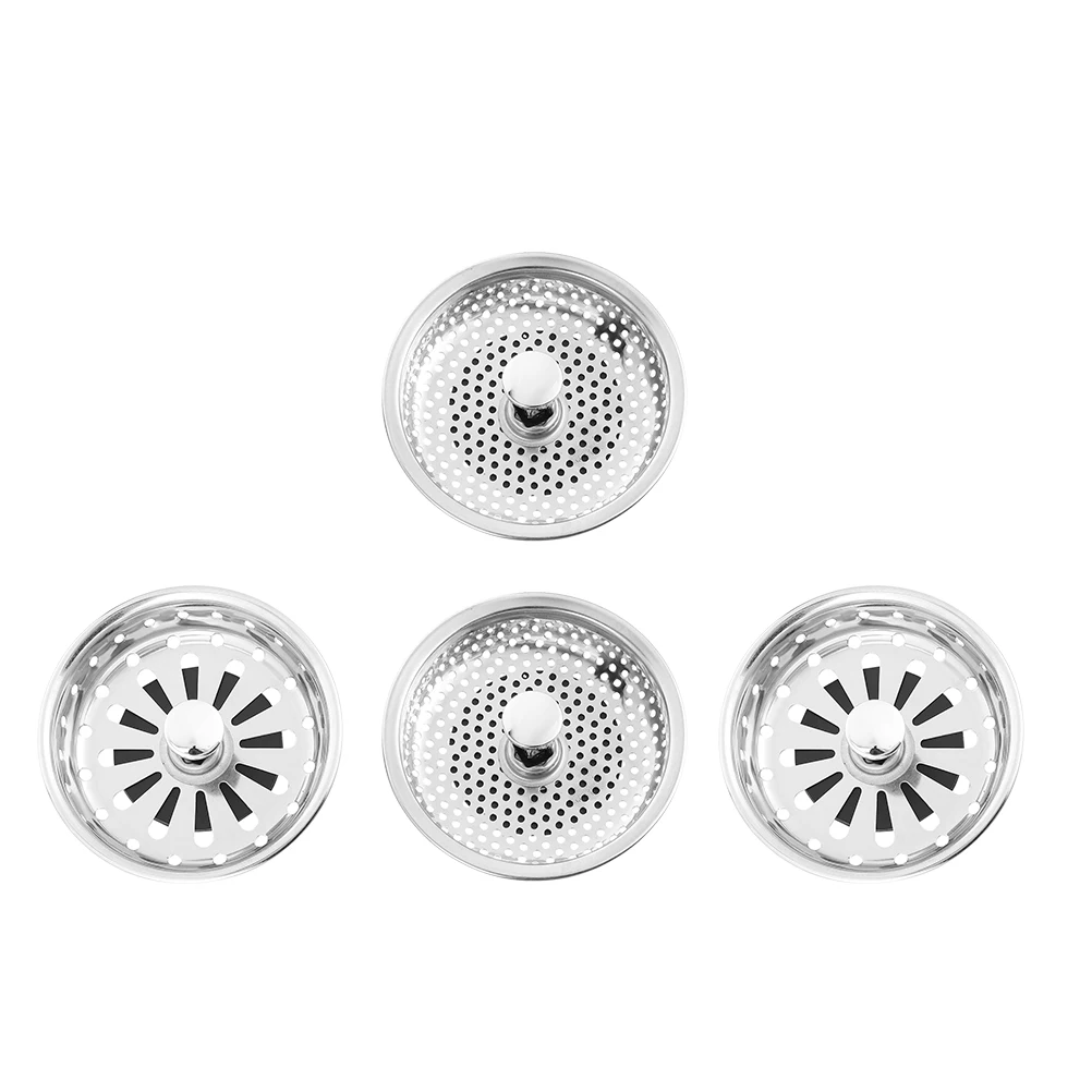 

4pcs Stainless Steel Drain Cover Hair Catcher for Bathroom Kitchen Sink Tub Shower Room Filter Protector Anti Clog Water Trough