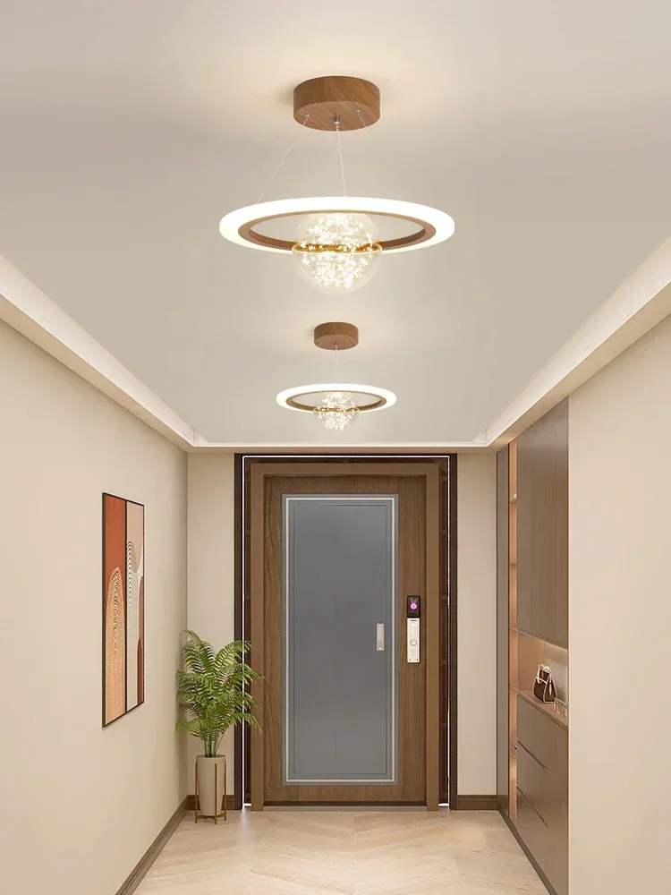 Corridor light simple Internet celebrity walnut color cloakroom platform entrance stairs small chandelierсветодиодная лампа