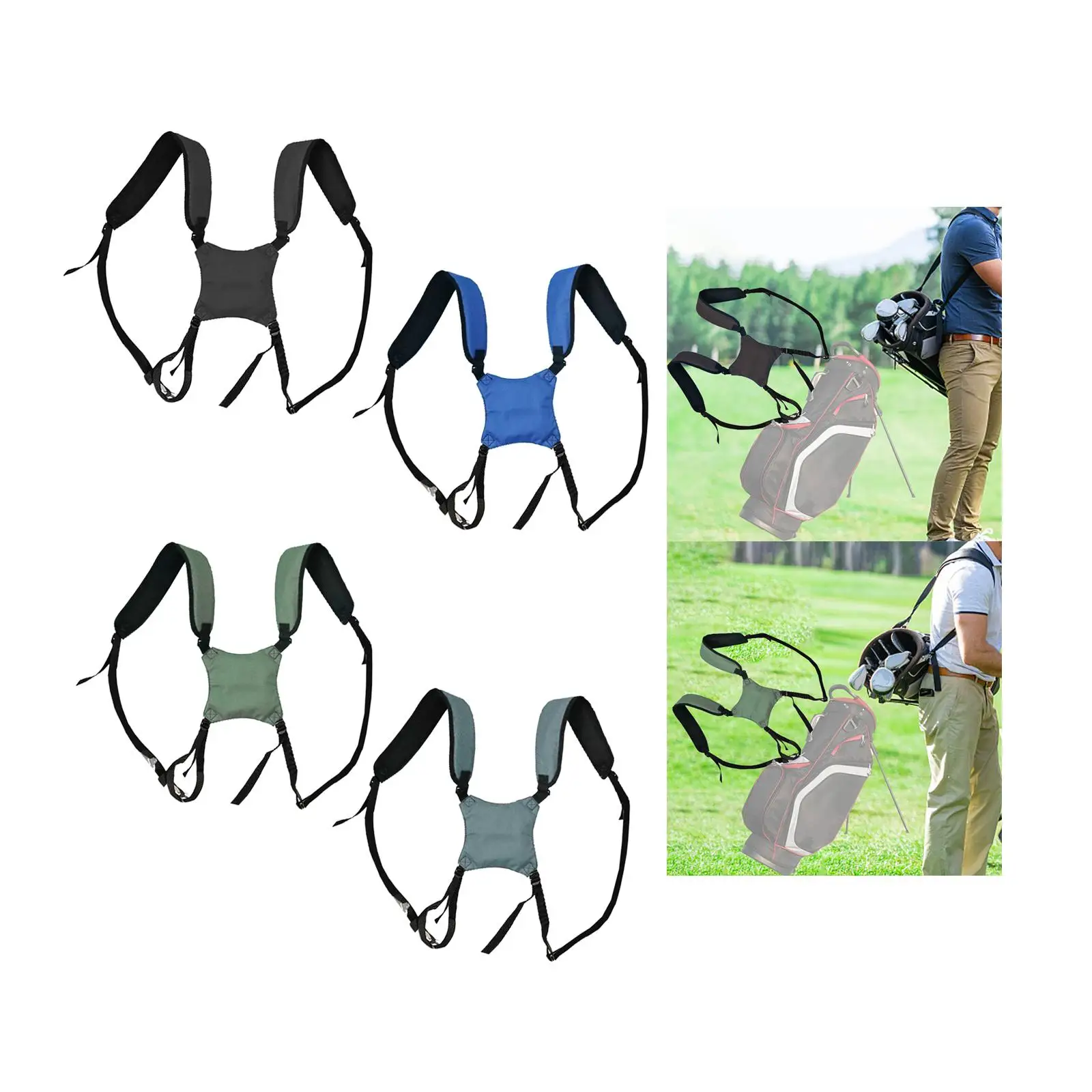 Golf Bag Double Shoulder Strap Adjustable Breathable Replacement Strap