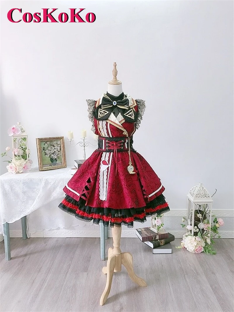 CosKoKo Houshou Marine Cosplay Anime VTuber Hololive Costume Beautiful Sweet Red Formal Dress Women Party Role Play Clothing