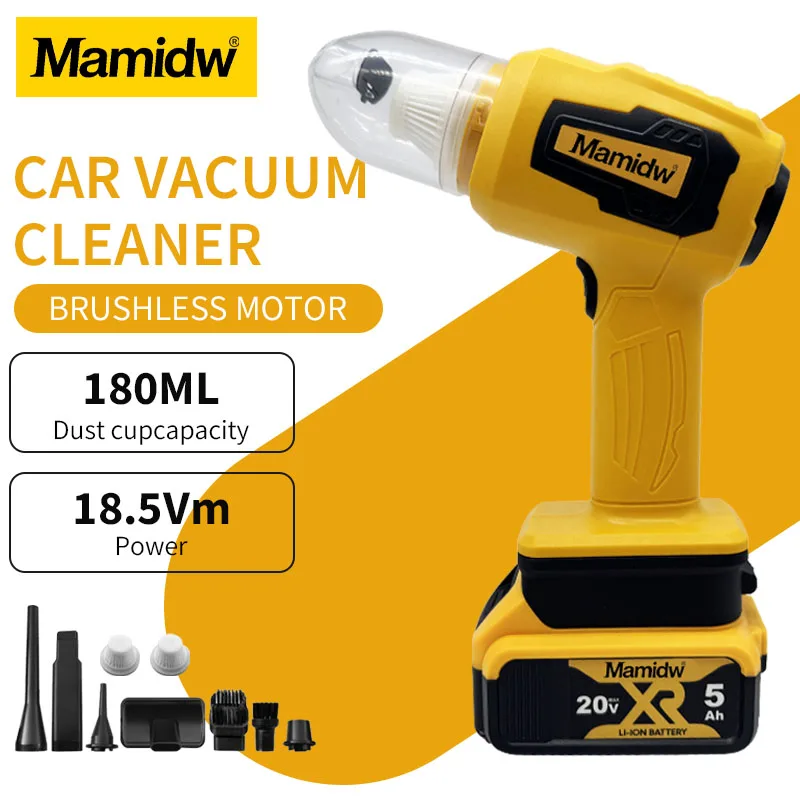 مكنسة كهربائية صغيرة للسيارة من Mamidw متعددة الوظائف لجمع الغبار أدوات كهربائية محمولة قابلة لإعادة الشحن لبطارية ديوالت 20 فولت