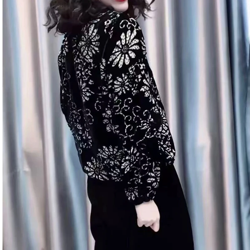 

Vintage Long Sleeve Printing Loose Blouse Women Clothing O-neck New Spring Autumn All-match Fashion Shirt Tops Casual Elegant