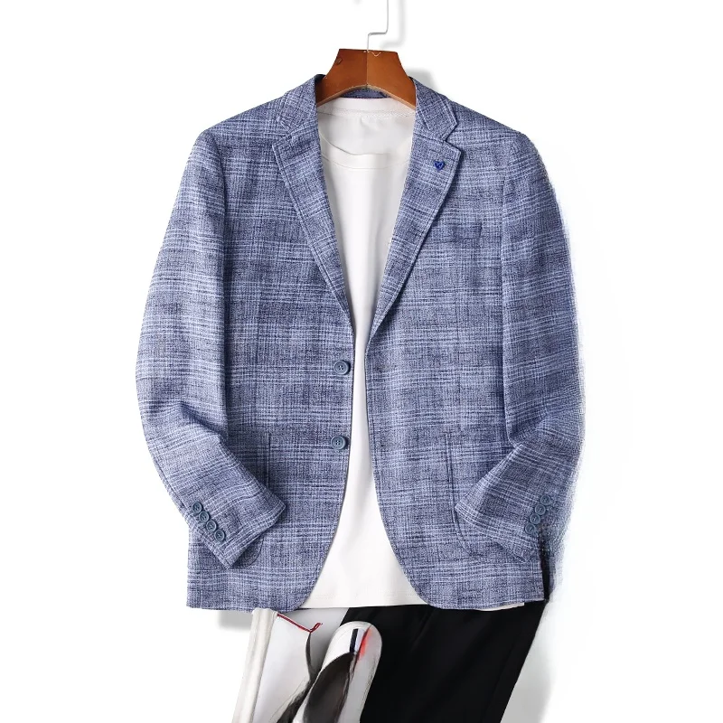 

Мужской повседневный костюм из тканого материала, весенний, удобный для поездок на работу, универсальный, модный, городской, молодежный стиль