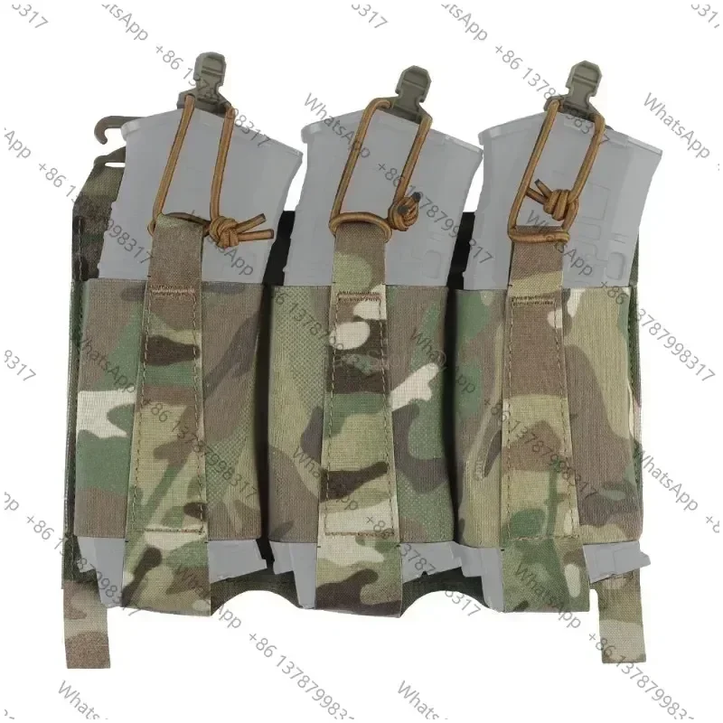 Triple Elastic Magazine Pouch Front Flap AR AK 556 762 223 MAG Bag FCPC Tactical Vest New Plate  Chest Rig Placard Panel