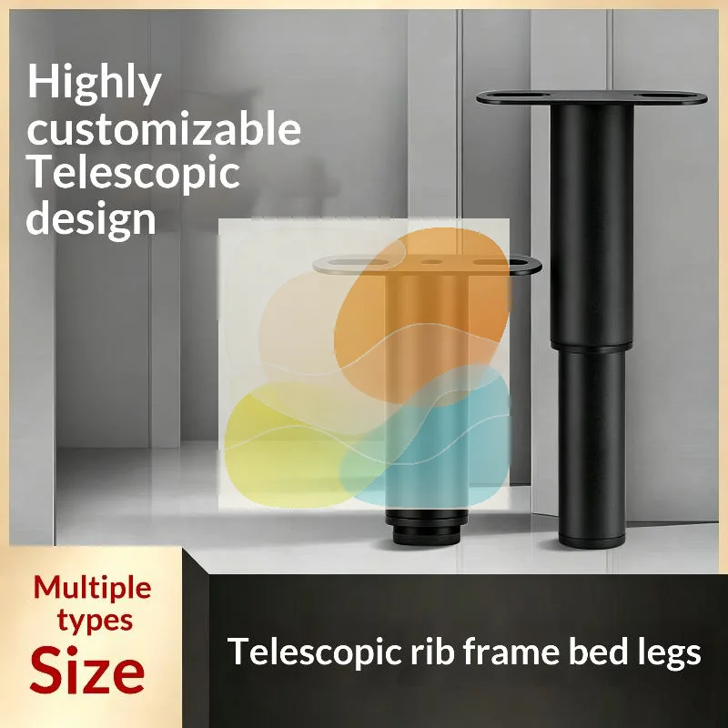 Height Adjustable Furniture Support Legs Reinforced Bed Sofa Bracket Fit for Cabinet Armchair Bed Frame Replacement