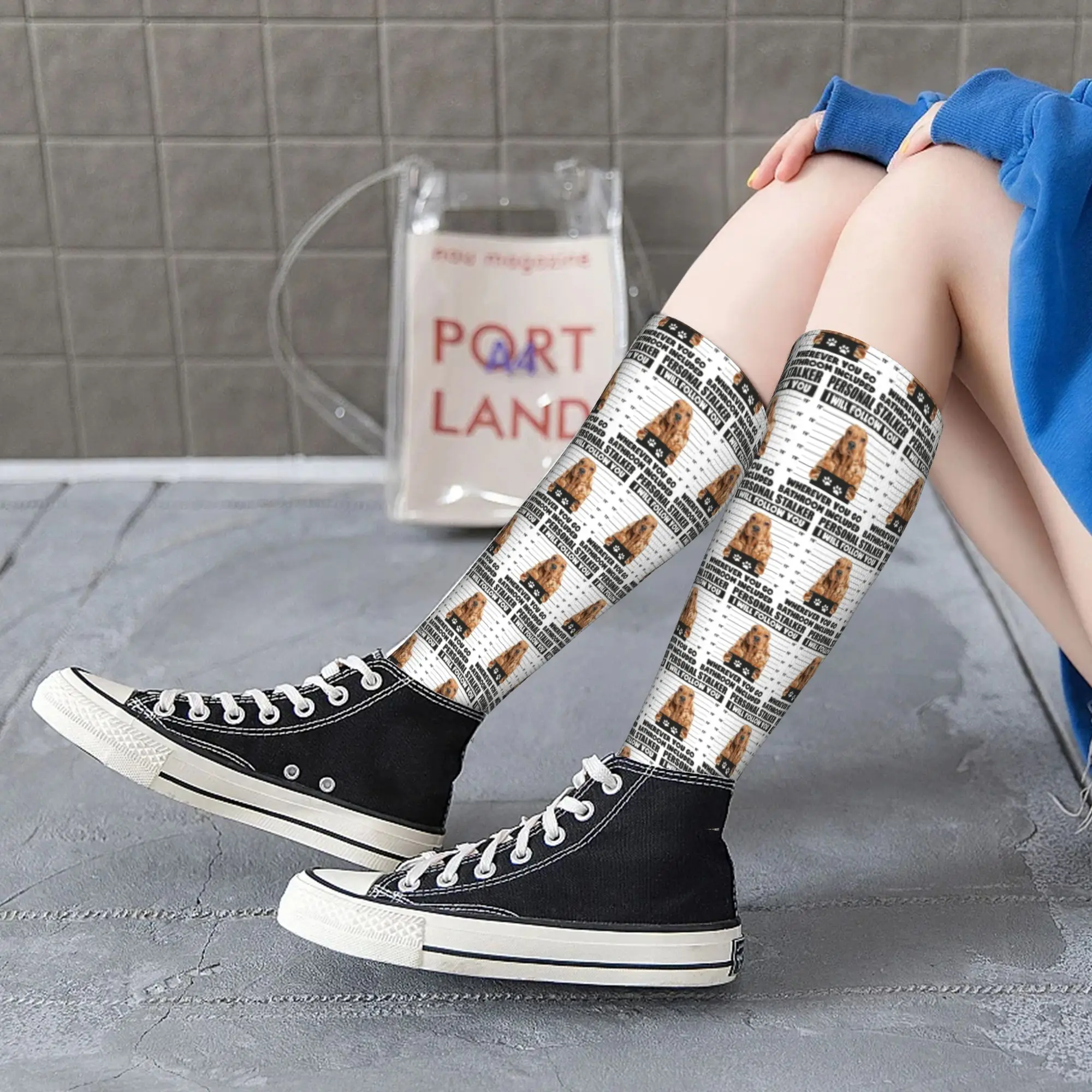 All Seasons Crew Stockings Funny English Cocker Spaniel Puppy Sayings Socks Harajuku Funny  Long Socks Accessories for Men Women