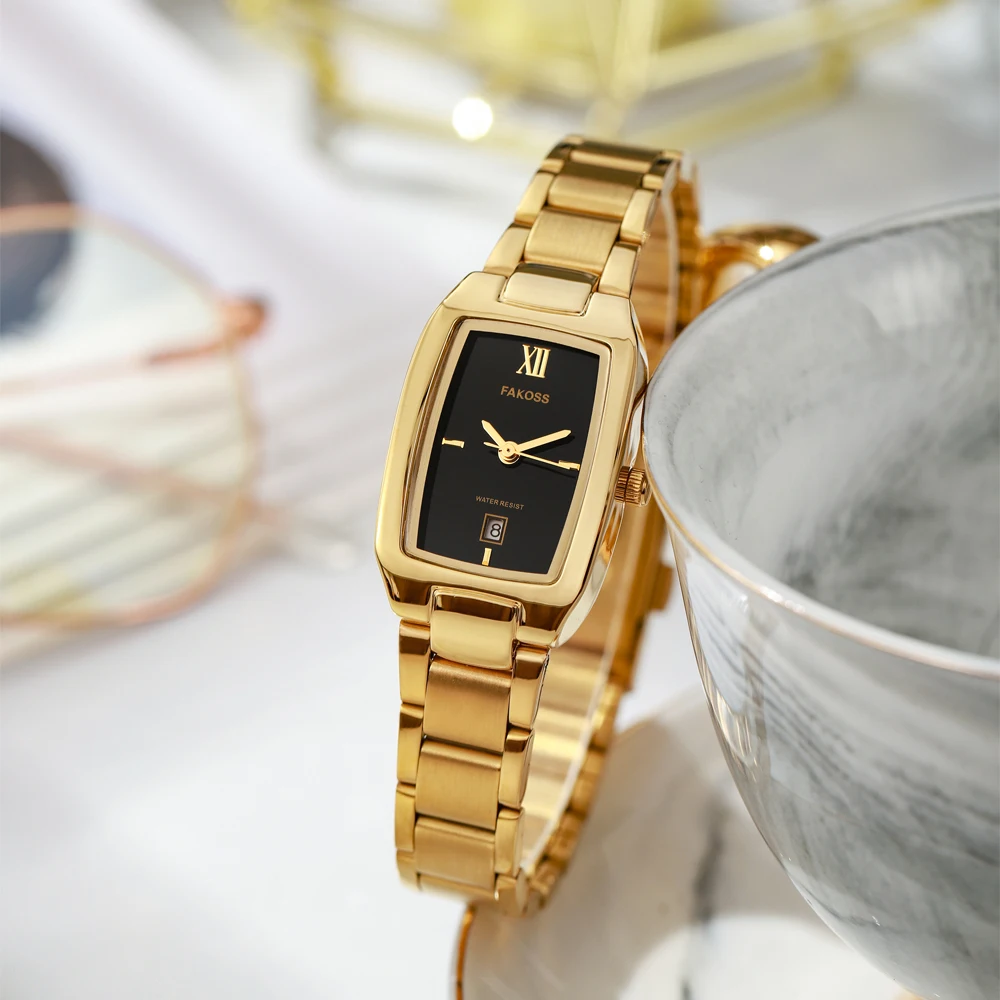 2025 relógio de aço inoxidável para mulheres presente de luxo quartzo relógios femininos moda jovem simples quadrado data relógio reloj mujer