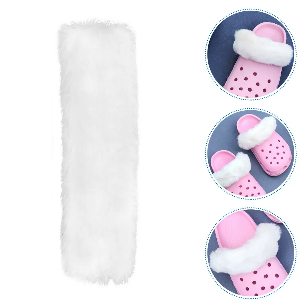 

Laces Heel Cover Detachable Slipper Charms Color White Warm Decor for Slippers