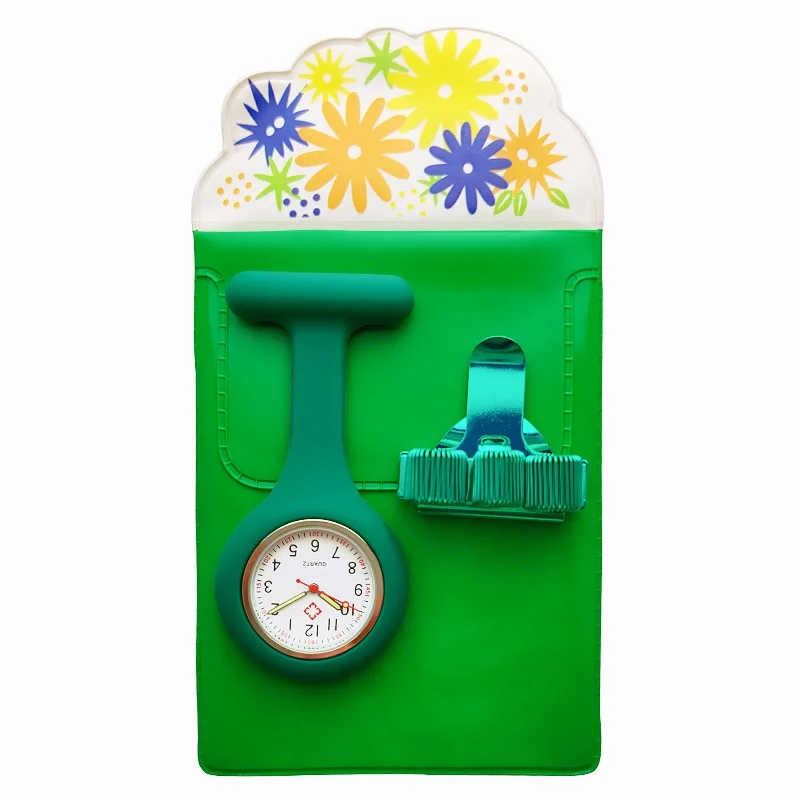 실리콘 시계 간호사 Fob 시계 간호 선물 석영 펜 클립 4 색 Penholder 의사 간호사 전용 펜 가방 실용 남여