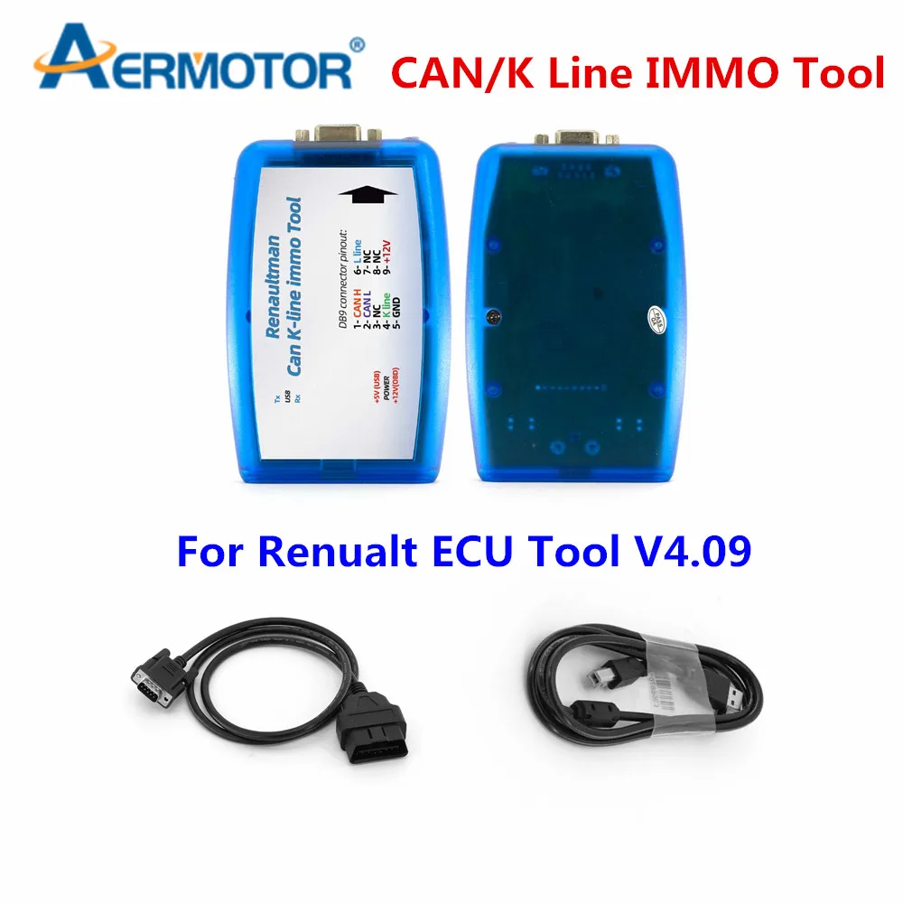 2024 Immo Tool V4.09 For Renault CAN K-Line Read Write EEPROM For Renault CAN/K-line ECU Tool Support BD9 OBD2 ECU Programmer