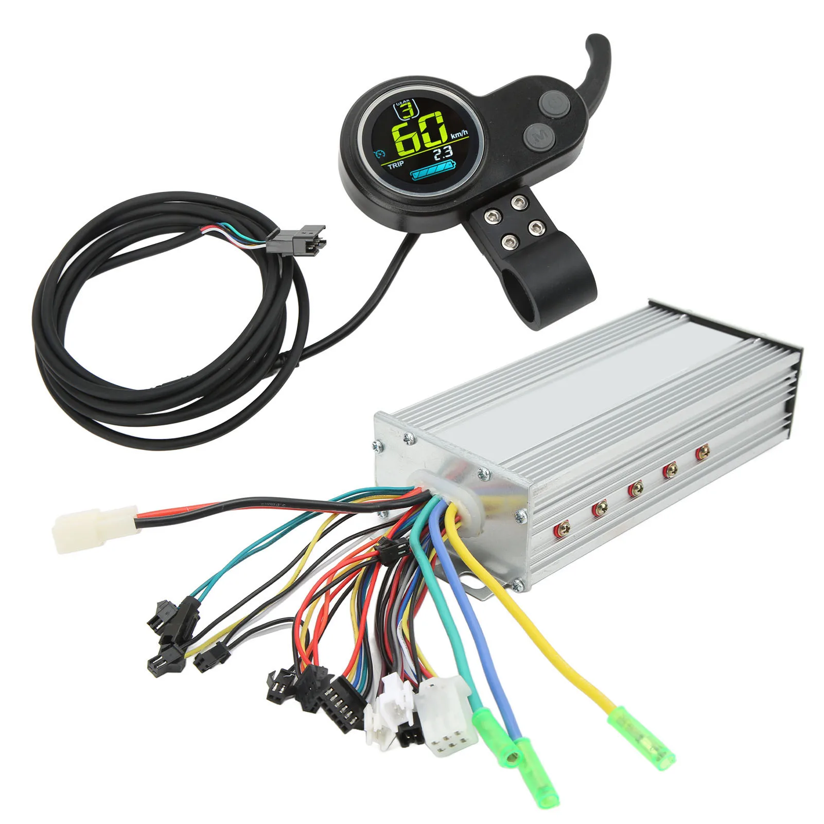 

1000W 36V 48V Brushless Speed Motor Controller LCD Round Display with Thumb Throttle for Electric Bike Scooter