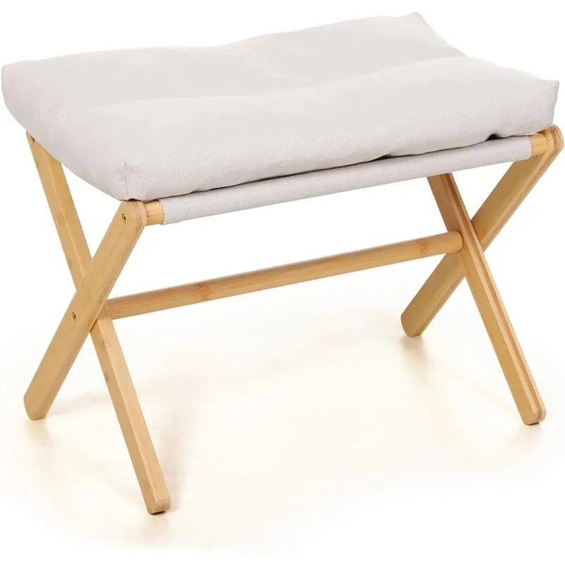 

Foot Stool,Small Ottoman Foot Rest for Couch,Wooden Footstool,Change Shoes Bench,Modern X Ottoman Chair for Living Room,