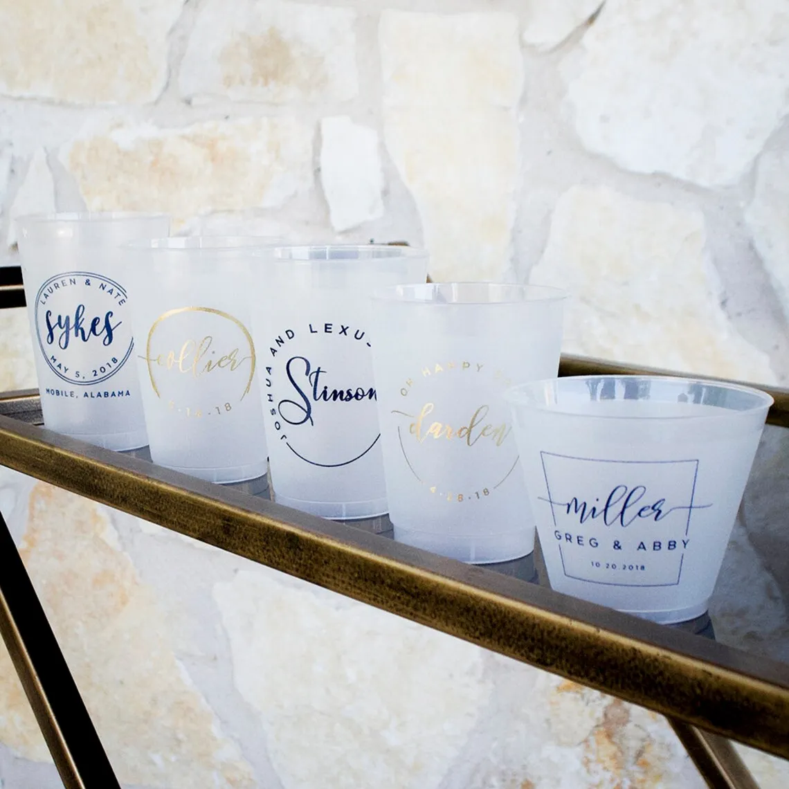 

Last Name Wedding Cups, Custom Frosted Cups, Wedding Reception Cups, Rehearsal Dinner, Engagement Party Favors, Cups For Wine, C