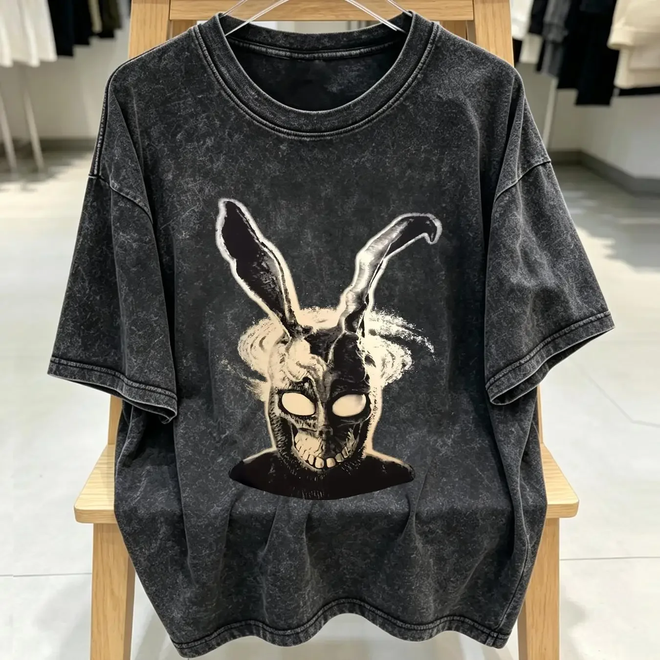 washed T Shirt Donnie Darko long or short sleeves vintage Washed Slightly fashion Soft Unisex Casual Versatile homme Breathable