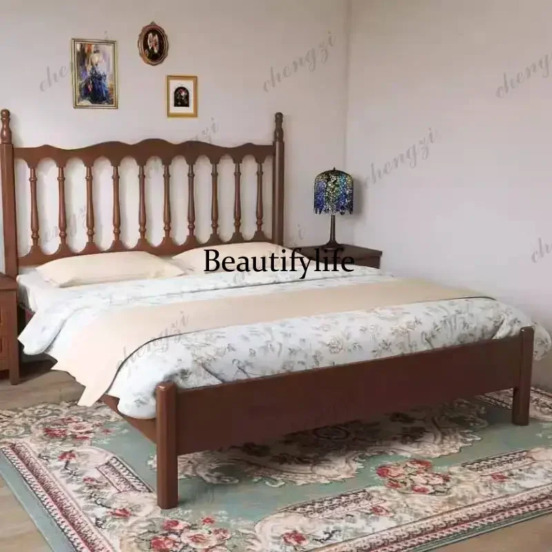 European Normal Double Bed Decoration Elegant Queen Adults Double Bed Modern Luxury Japanese Camas Matrimoniales FurnitureN138