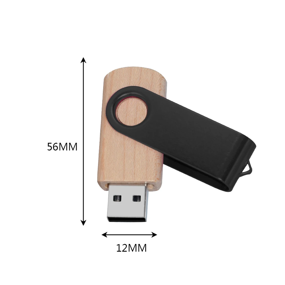 USB 2.0 Flash Drive Gratis Logo Kustom Kayu Dapat Diputar Pena Drive 4GB 8GB 16GB 32GB 64Gb Walnut Memory Stick Hadiah Kreatif