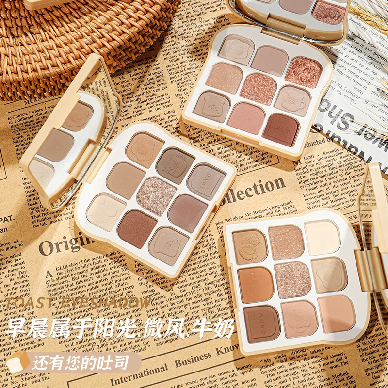 NOVO 9 Colors Eyeshadow Matte Palette Pearlescent Eye Plate Cute Makeup Palette Female Cosmetic Lasting Nature Beauty sombra