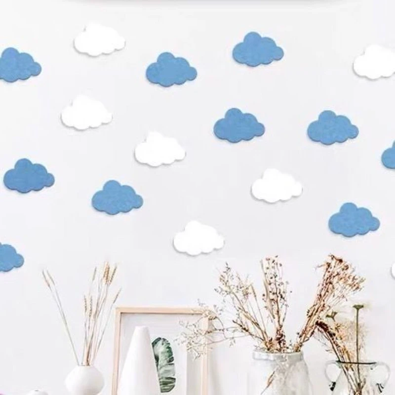 

Colorful Felt Small Cloud Wall Decoration Sticking Living Room Bedroom Wallpaper Background Festival Decor Photos Message Board