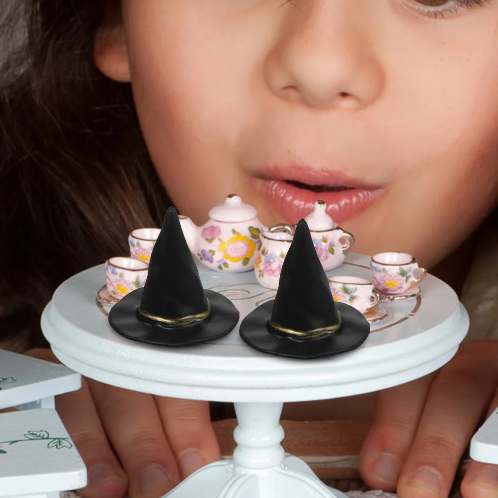 48-teiliges Party-Hexenhut für Haus, winzige Verzierung, Miniatur-Vorloge-Einstellung, Requisiten, Halloween