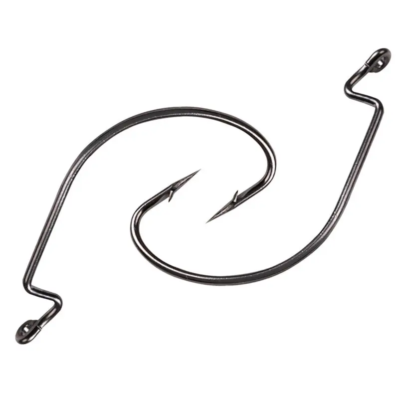 50pcs High Strength Crank Hook Barbed Hook Carbon Steel Fishing For Soft Fishing Lure Wide Belly Crank Hooks Fishing Accessories image 2