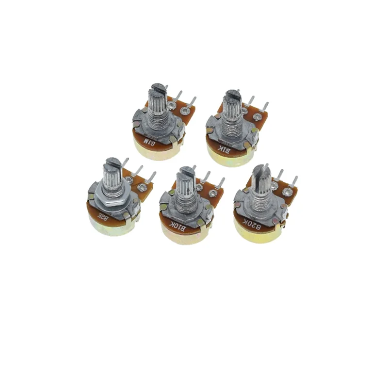 5pcs WH148 Linear Potentiometer 15mm Shaft With Nuts And Washers 3pin WH148 B1K B2K B5K B10K B20K B50K B100K B250K B500K B1M