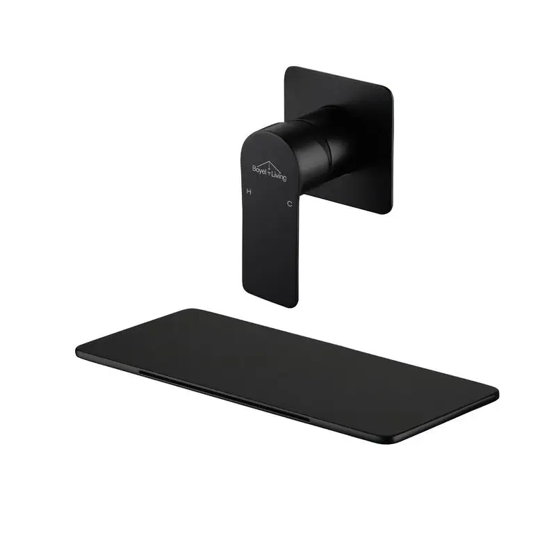 

Matte Black Wall Mount Bathroom Sink Faucet 1-Handle Mixer Tap Solid Brass
