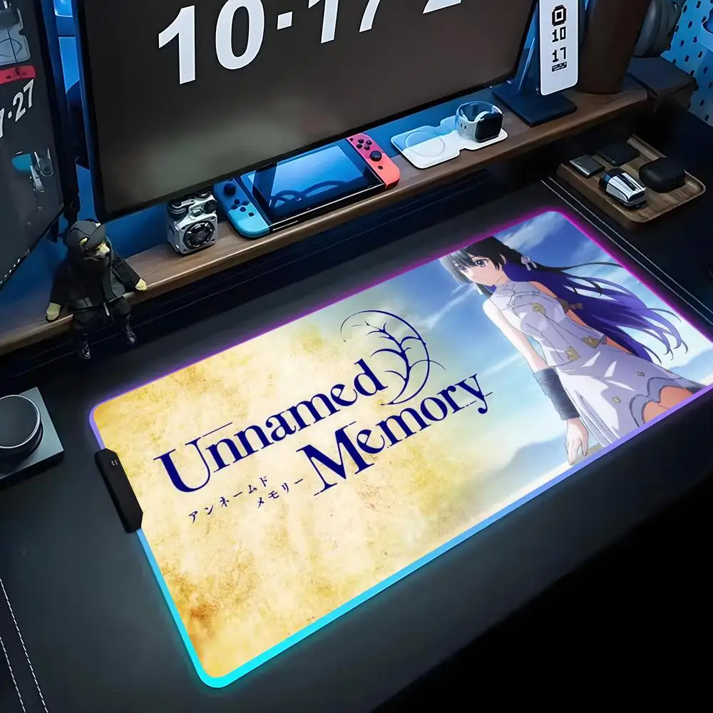 

Anime Unnamed Memory D Mouse Pad RGB Gaming Mousepad Big LED Pad PC Desk Mat Luminous Mouse Pad Large Keyboard Mats Table