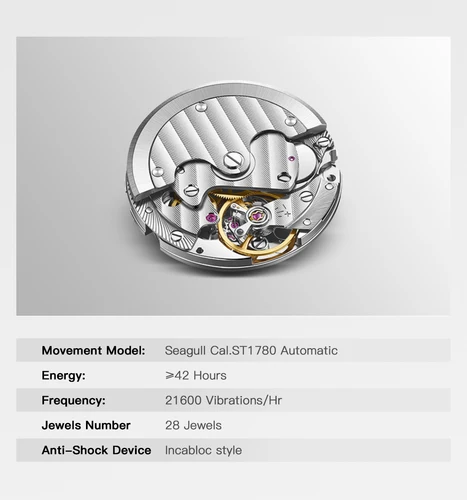 Imagen 2 del producto Nuevo 1963 40mm piloto para hombre reloj mecánico automático Gaviota ST17 cristal de zafiro impermeable estilo Retro