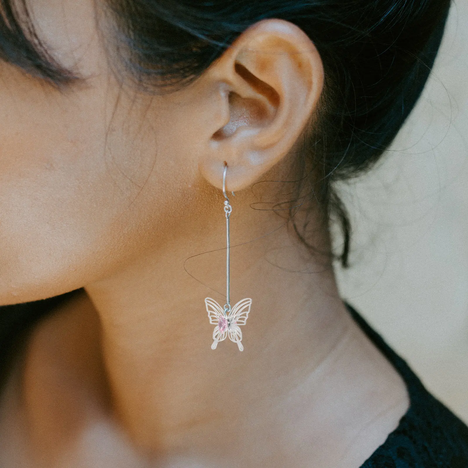 

2Pcs Tiny Butterfly Beads Cubic Zirconia Alloy Charms 25x23mm Dangle Pendants for DIY Jewelry Making Craft Embellishment