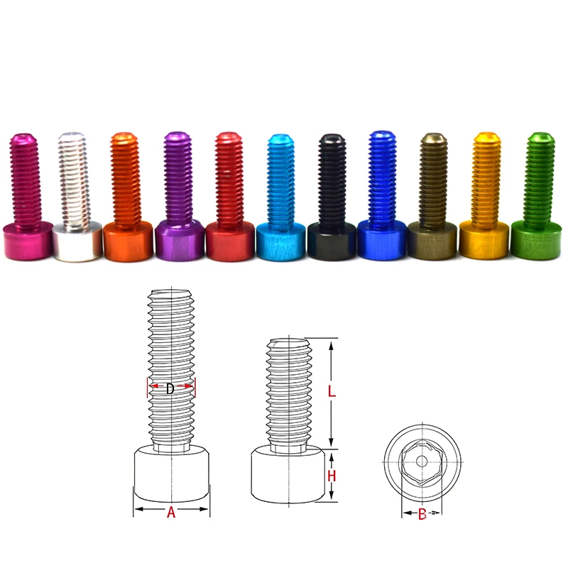 7075 Aluminum Hardened M3 Hex Cap Screws DIN912 High Strength for RC Car DIY Appearance Upgrade