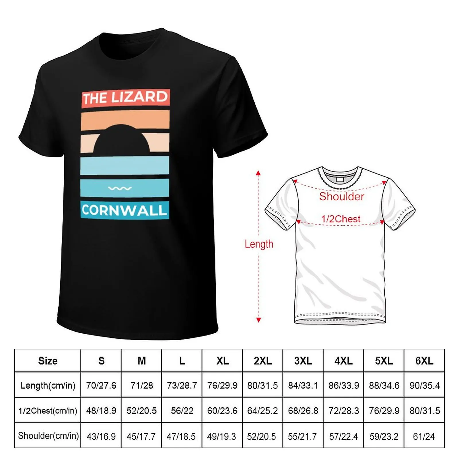 The Lizard Cornwall T-Shirt Basic Simple Casual Short Sleeve Tee