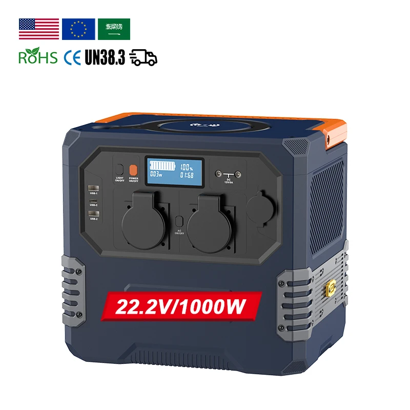 

110V/220V Portable Solar Power Generator 1000watts 1000W 1039wh Pure Sine Wave Outdoors Portable Power Station